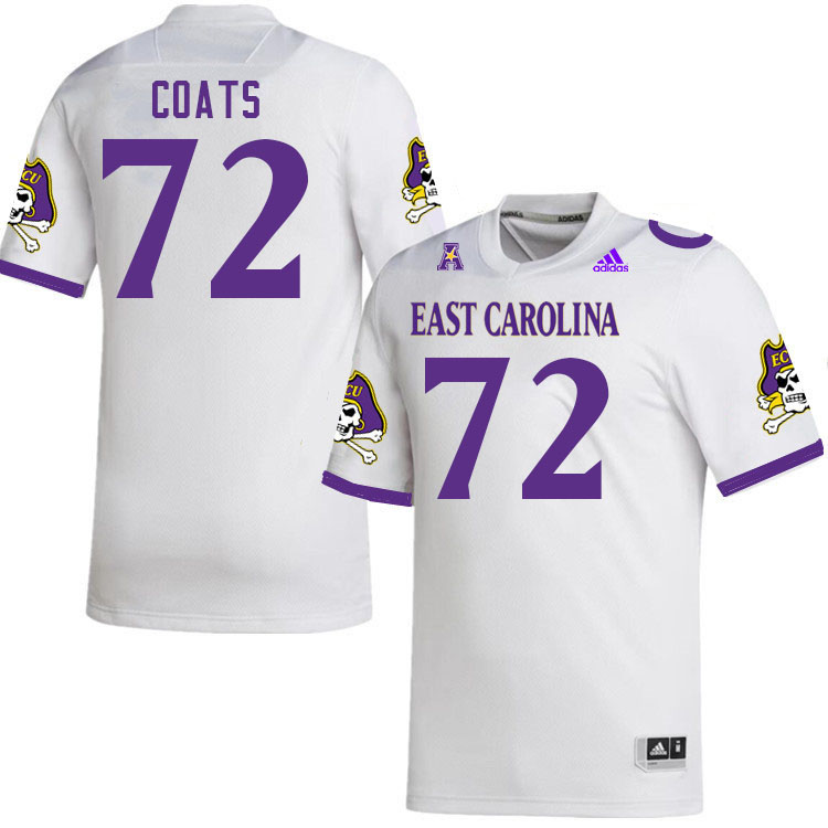 Men #72 William Coats ECU Pirates 2023 College Football Jerseys Stitched-White